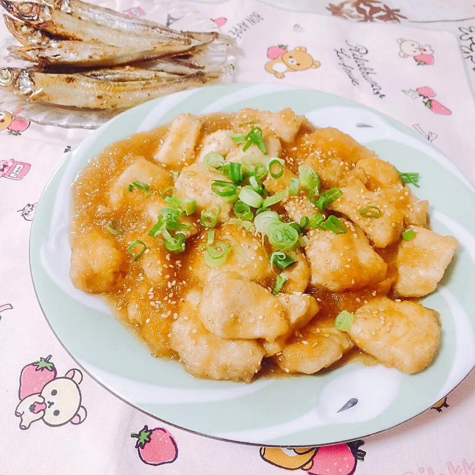 鶏肉のみぞれあんかけ。|こすもすさん