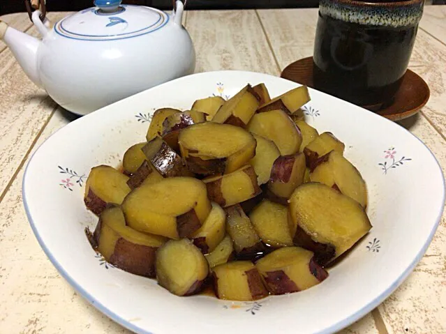 今日の男飯(＞人＜;)紅はるかさつまいもの甘煮♬|ひーちゃんさん