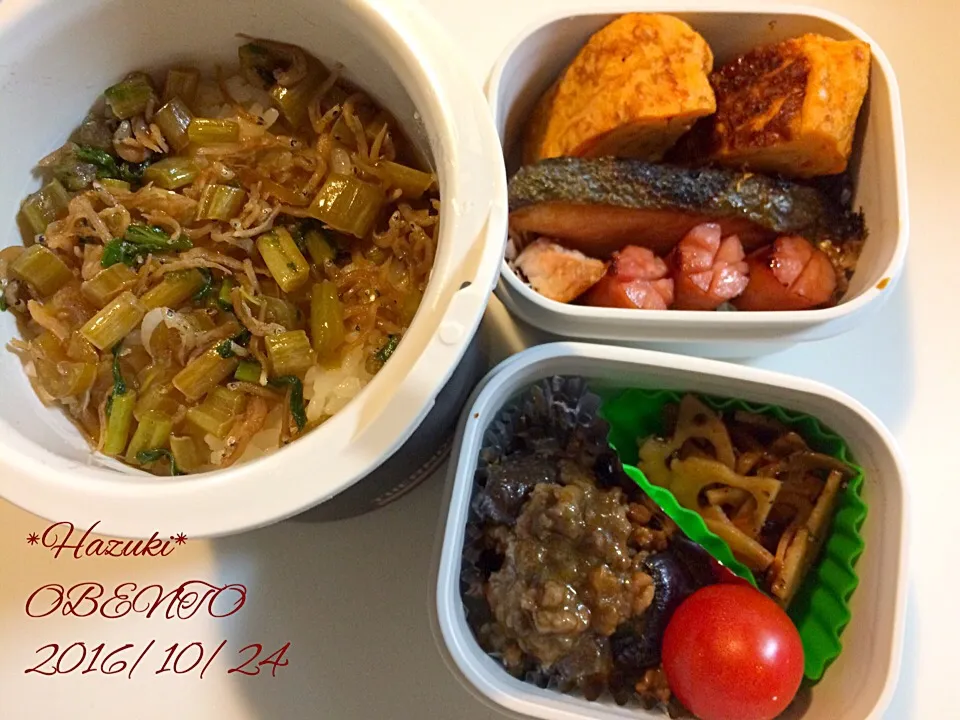 Snapdishの料理写真:10月24日(月) 高校生息子🍱🍱＆旦那🍱|Hazukiさん