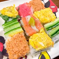 Snapdishの料理写真:押し寿し サカナ無し（≧∇≦）|どろんじょさん