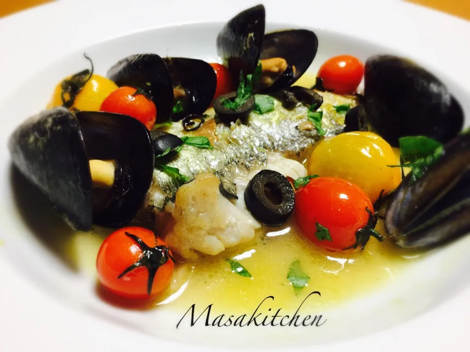 pesce all'acqua pazz for seabass|Masakiさん