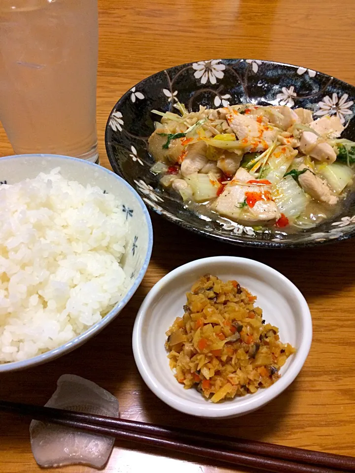 2016.10.24 晩飯『鶏胸肉と白菜のうま煮』|風流料理人さん