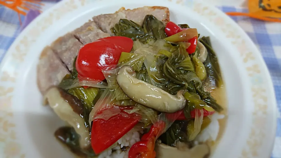 豚肉の中華あんかけ丼|よっしー(=^ェ^=)さん