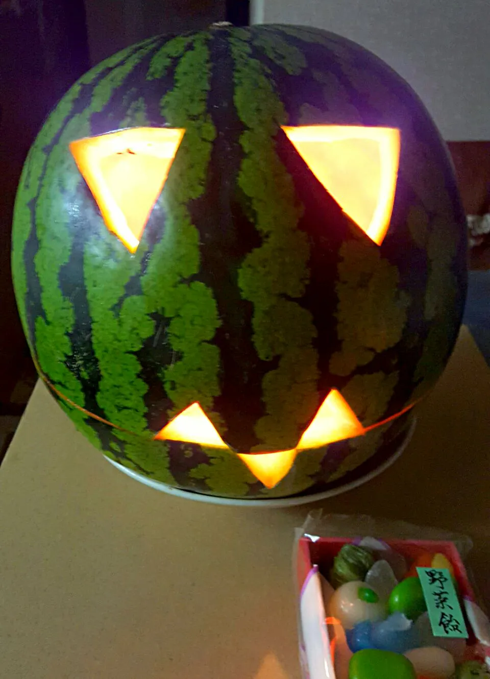 Jack-o'-lantern by watermelon ？|ナナさん