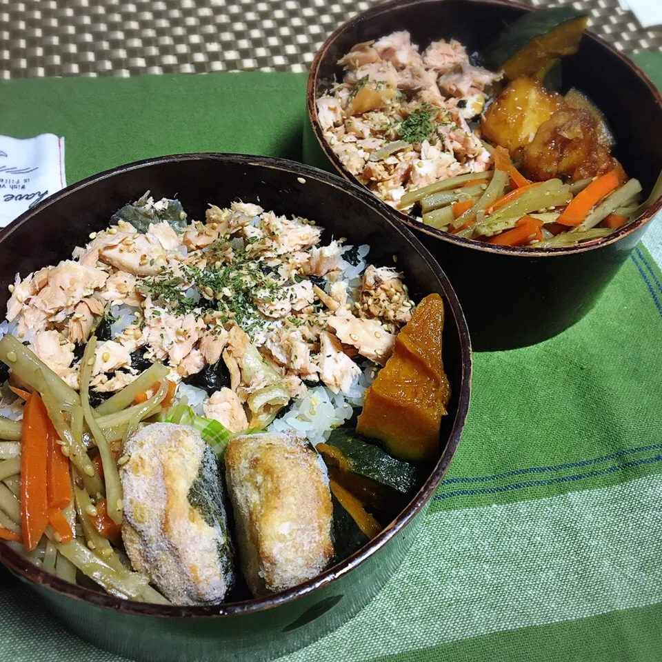 今日のお弁当ー♡
焼き鮭ほぐしのっけ弁当(*'ω'*)
自家製坊ちゃんカボチャの煮物
自家製人参入り金平ごぼう|renharuruさん