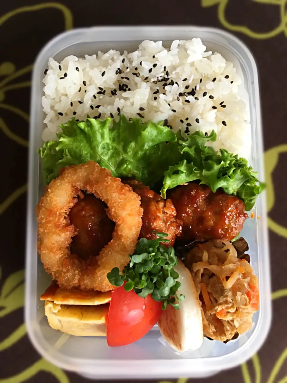 冷凍ストックのハンバーグお弁当|marimoさん