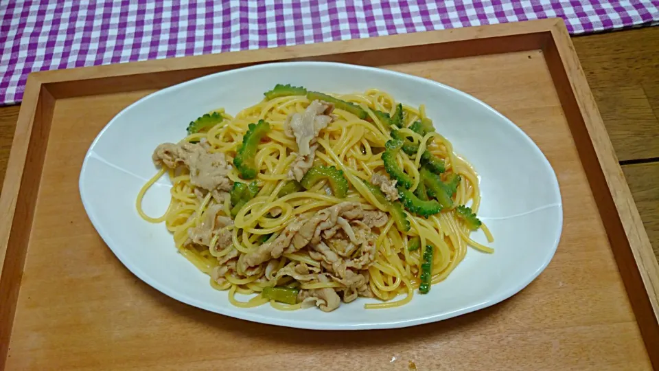 ゴーヤのパスタ🍝|わこさん