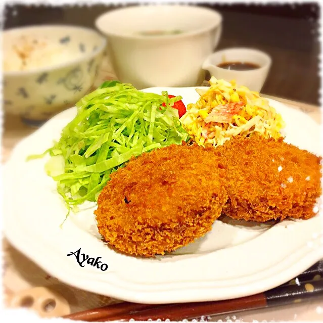 メンチカツ定食(*^^*)|亜矢子さん