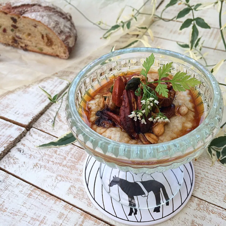 Homemade Chia pudding*
Roasted nuts & espresso sauce.|⋆͛*͛wandering.cat⋆͛*͛さん