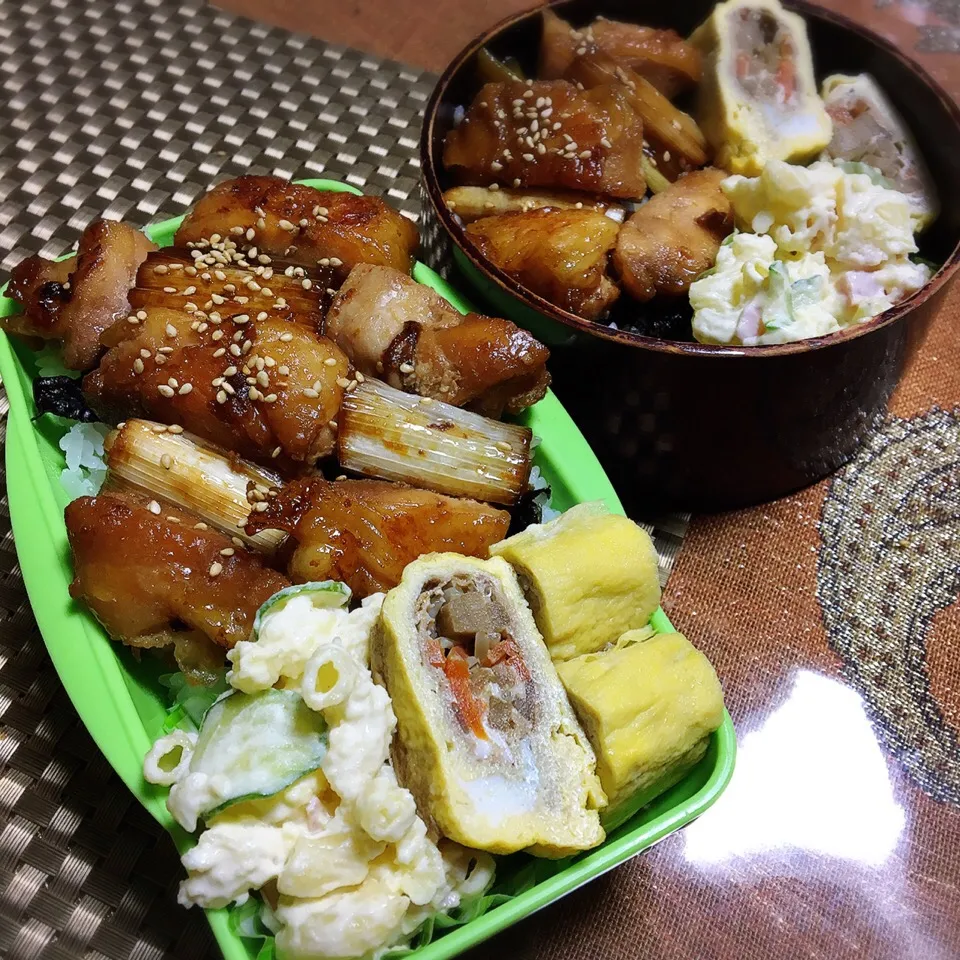 おはようございます
今日のお弁当は焼き鳥丼♬
ウチの畑のジャガイモでポテサラ♡|renharuruさん