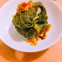 Cabbages rolls with found beef filling and red and yellow pepperoni|💕🌸Tilek Darastrix🌸💕さん