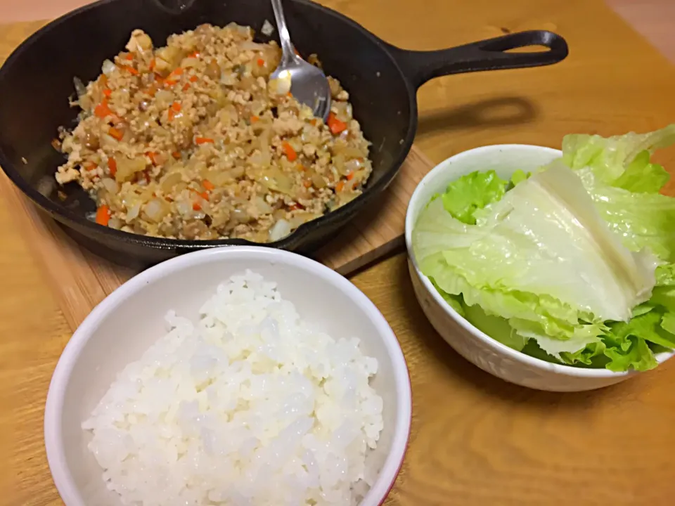 炒め納豆のレタス巻き☆|あやさん