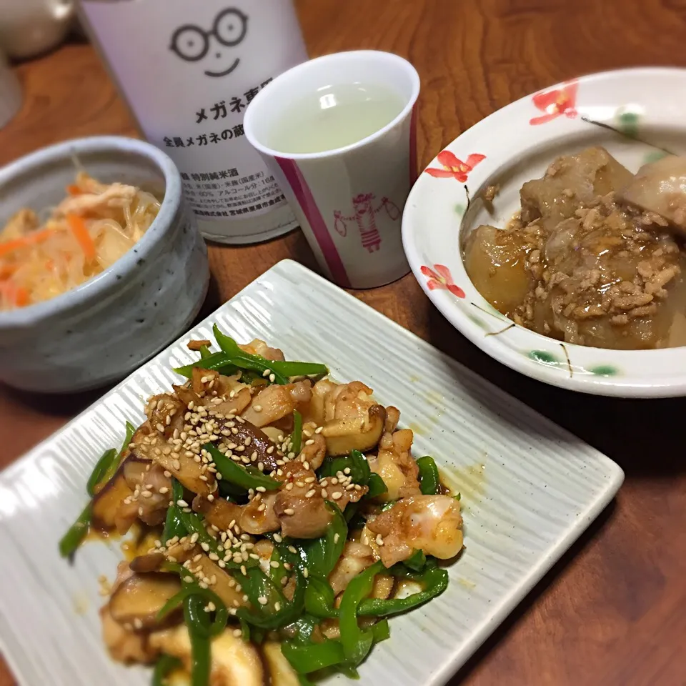 ヒザ軟骨の炒め物と里芋のそぼろ煮|みぅさん