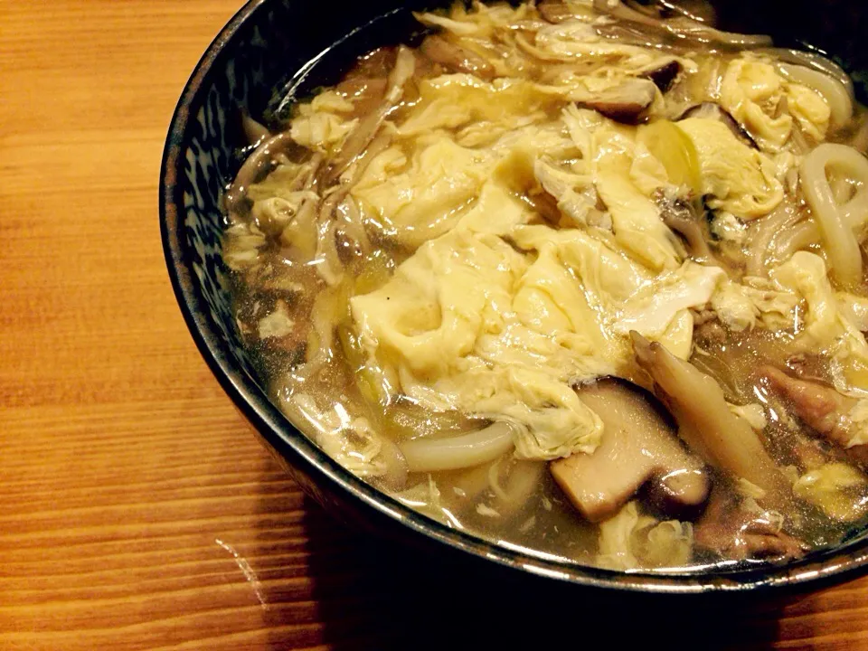 Snapdishの料理写真:きのこのかき玉うどん|Yuriさん