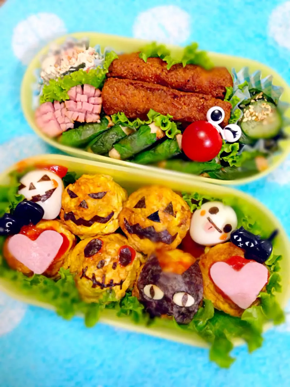 社会見学旅行🎃ハロウィン🎃弁当【たこ焼き器deオムボール】|華恋さん