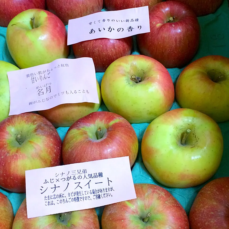 ☆姉から贈り物 ☆ ナカムラフルーツ農園 🍎シナノスイート   名月  あいかの香り|hamamaさん