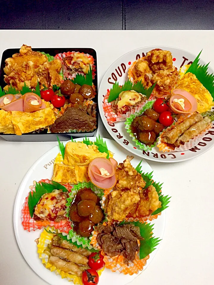 Snapdishの料理写真:中学生男の子弁当٩(ˊᗜˋ*)و✧*｡|Yukiko Eguciさん