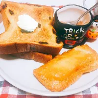 Snapdishの料理写真:ハッピーハロウィン朝ごはん|knn18さん