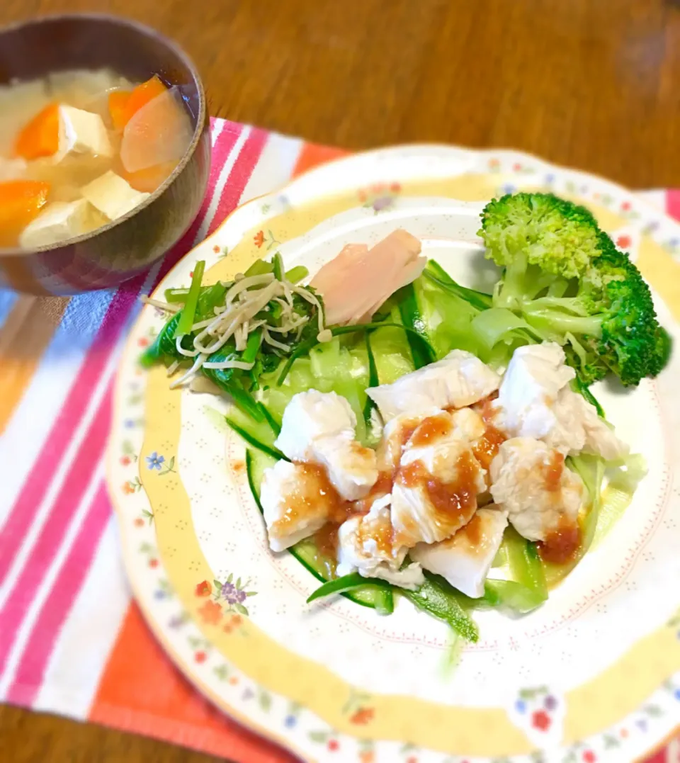 鶏むね肉の梅肉だれプレート|みっちょんさん