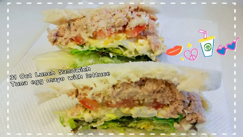 Tuna onions egg mayo sandwich ~ Lunch in 🙇|🌷lynnlicious🌷さん