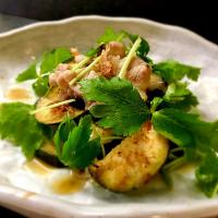 真希さんの料理 豚肉のさっぱりおかずサラダを🍆🍆🍆で。