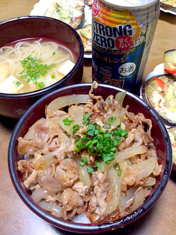 豚バラ塩だれ丼、そうめんスープ❤(｡☌ᴗ☌｡)|Norio Fukudaさん