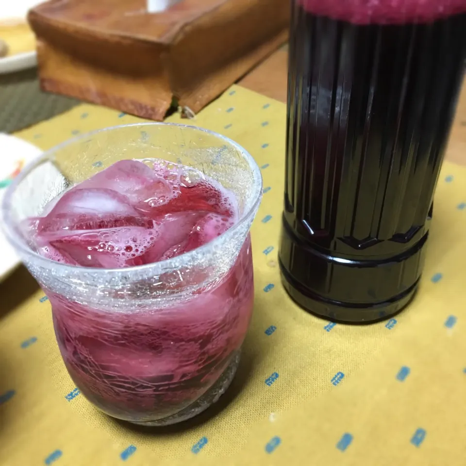 手作り葡萄シロップで。
炭酸割り〜(*'ω'*)|renharuruさん