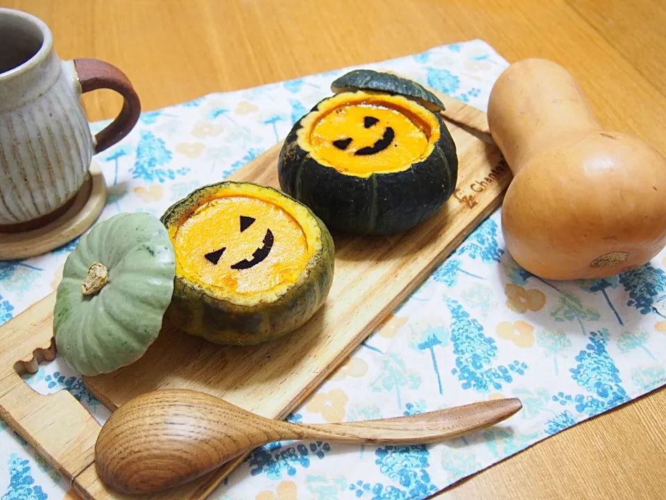 坊ちゃんかぼちゃのハロウィンかぼちゃプリン♪|はらぺこあゆむし◡̈さん