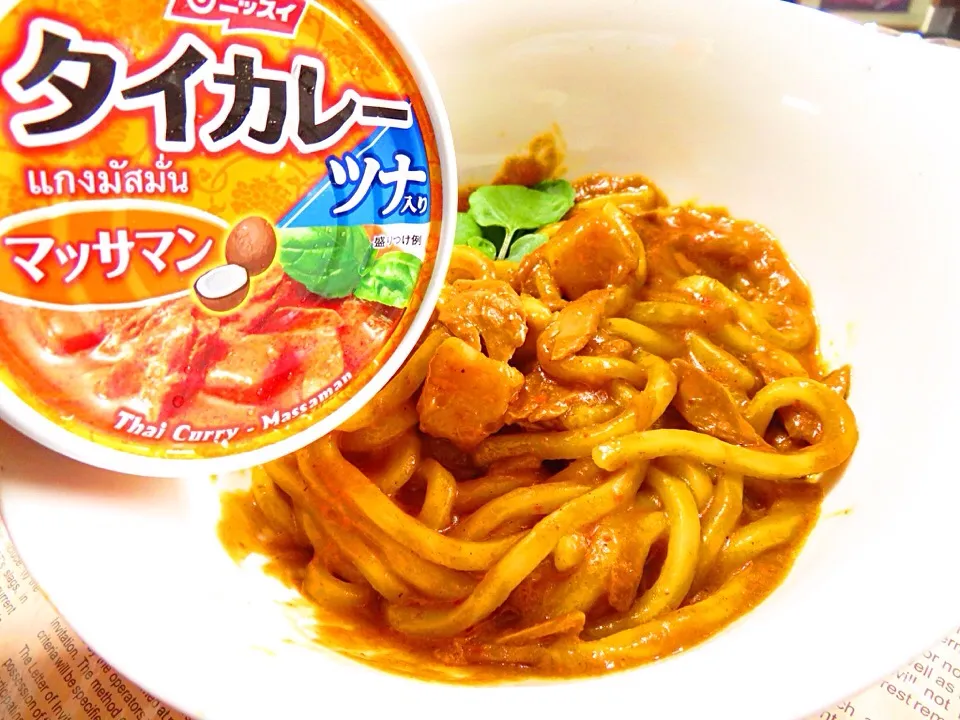 Snapdishの料理写真:讃岐うどんにタイカレー(マッサマン)|Yasuo  Watanabeさん