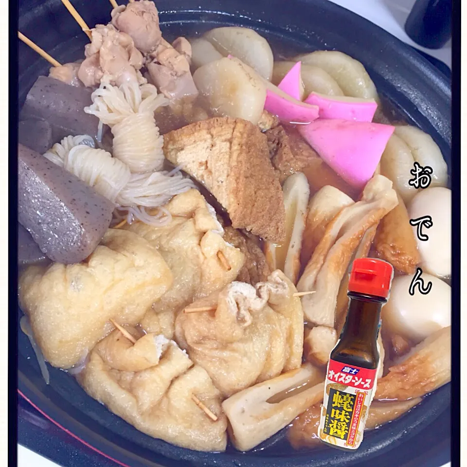 Snapdishの料理写真:冷蔵庫にあったもので~おでん🍢
スジの代わりに~もも串（笑）|✰︎miyu✰︎さん