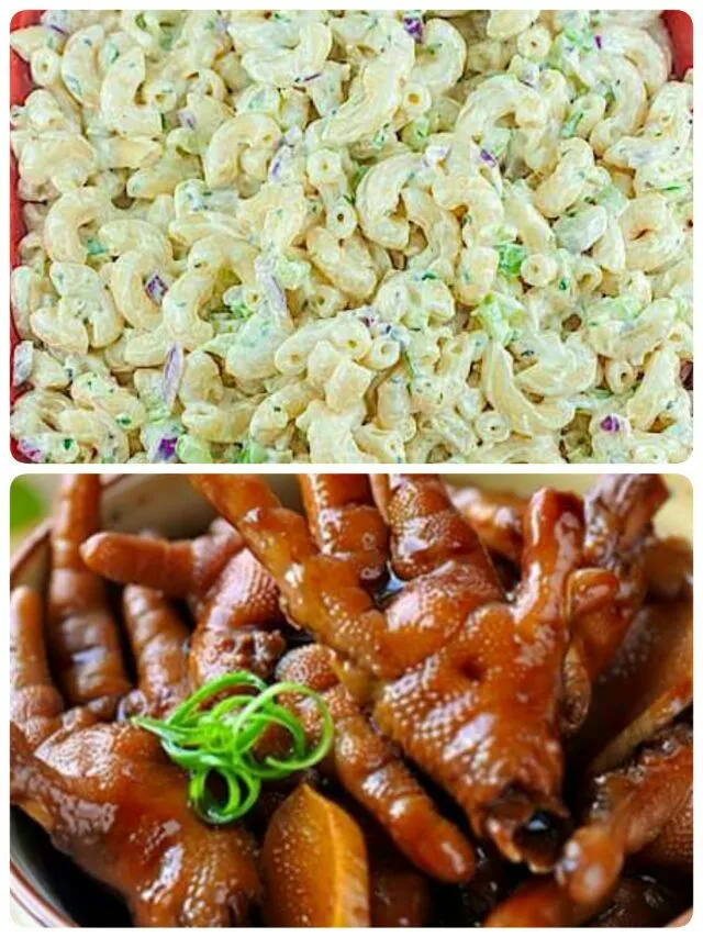 macaroni salad and adobong chicken feet....|lynnさん