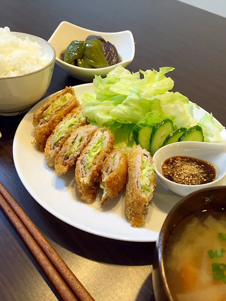 豚カツの晩ご飯|mikaさん