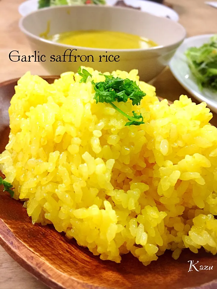 Garlic saffron rice|かずきっちんさん