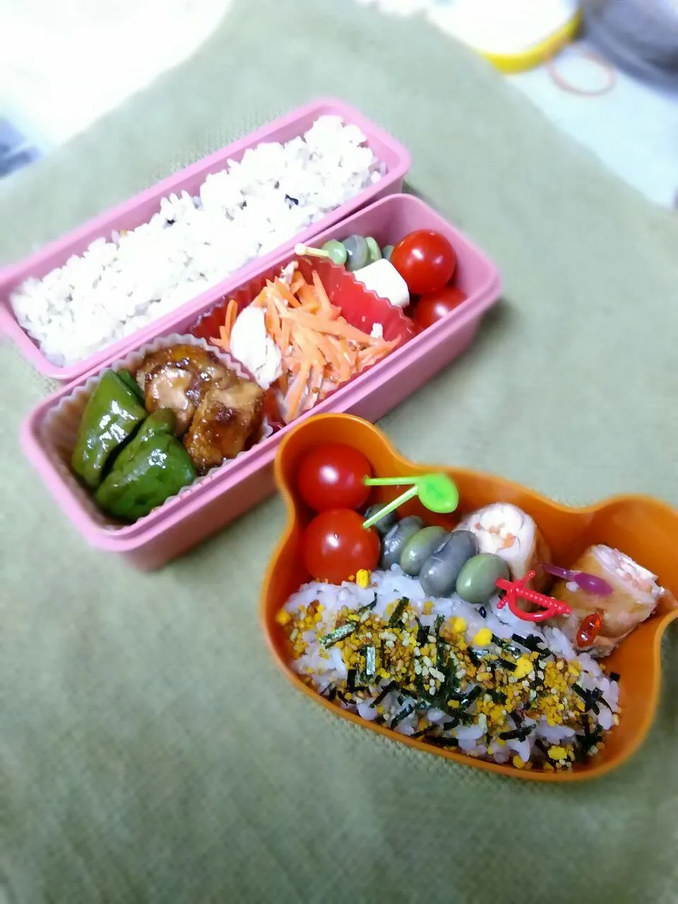 女子高生と幼稚園児のお弁当|せおりつさん