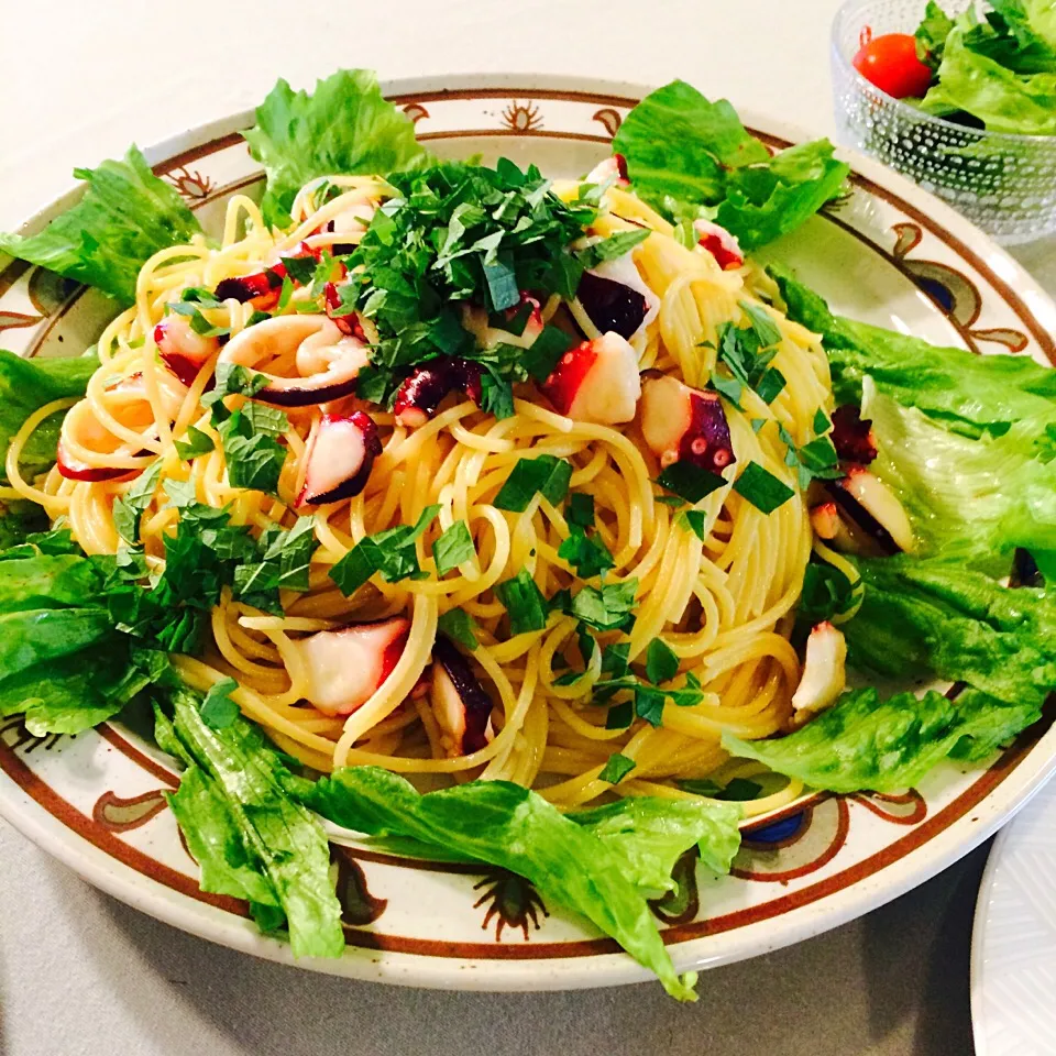 Snapdishの料理写真:☆水曜日の朝パスタ☆てつやさんの料理 ワサビのパスタ♡|静香さん