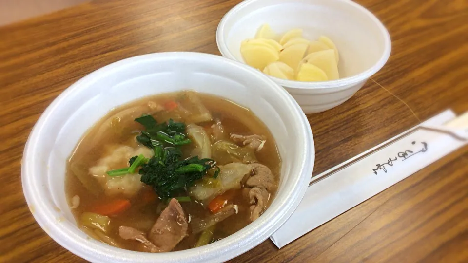 お客様が、食べてけ〜〜って「すいとん😻」めっちゃ美味しかったわ❤️|アライさんさん