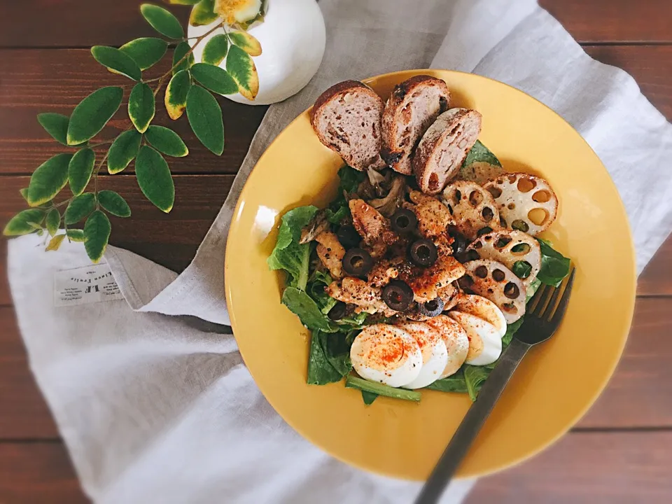 Today’s Breakfast / sauteed Chicken & Vege Salad ~ Cheese dressing ~|welcomeizumiさん