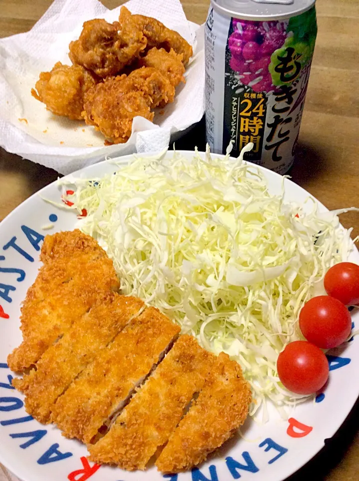 Snapdishの料理写真:カツ定食、鶏唐揚げ❤(｡☌ᴗ☌｡)|Norio Fukudaさん