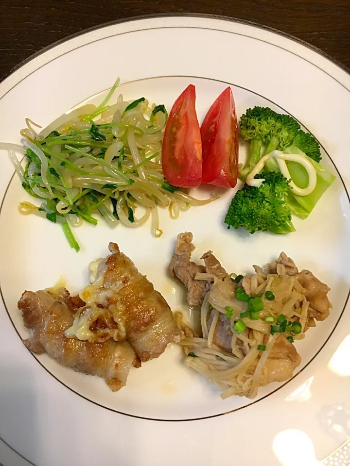 豚肉のチーズ巻き
エノキと豚肉のポン酢炒め
もやしと豆苗のナムル|カドラさん