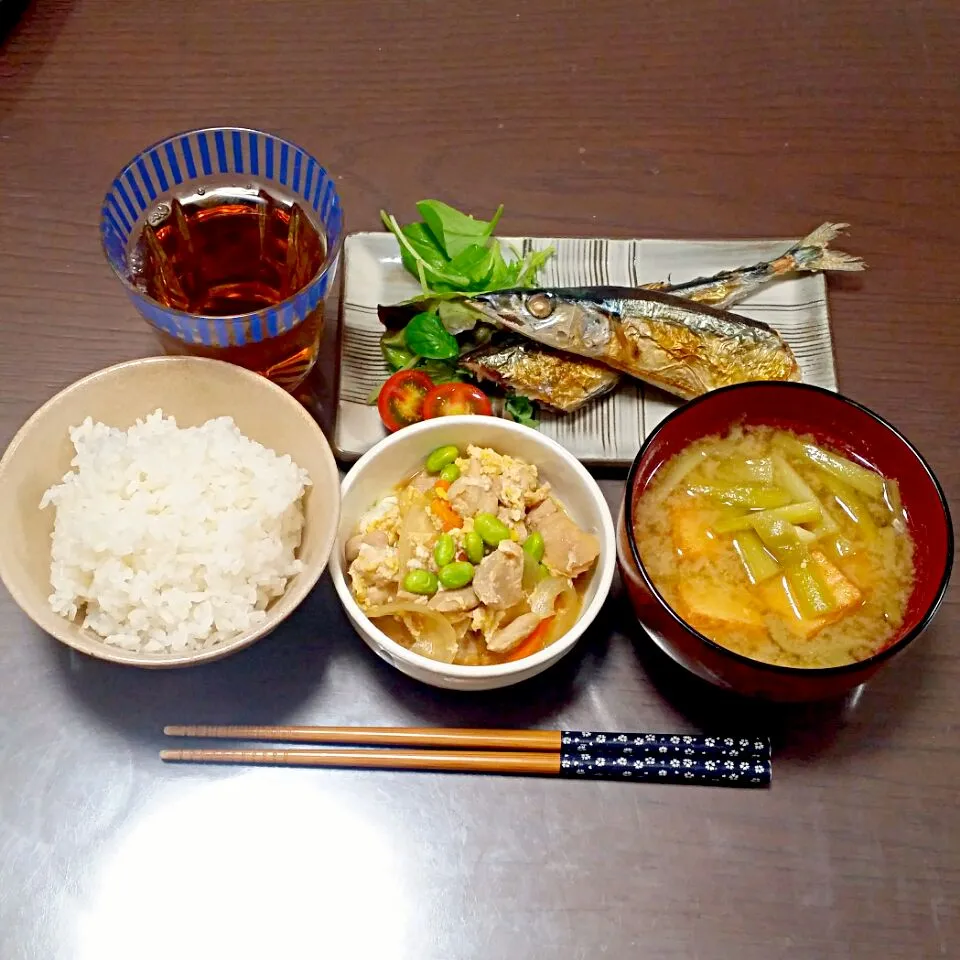 秋刀魚の塩焼きの夜ご飯♡|Mami.Nさん