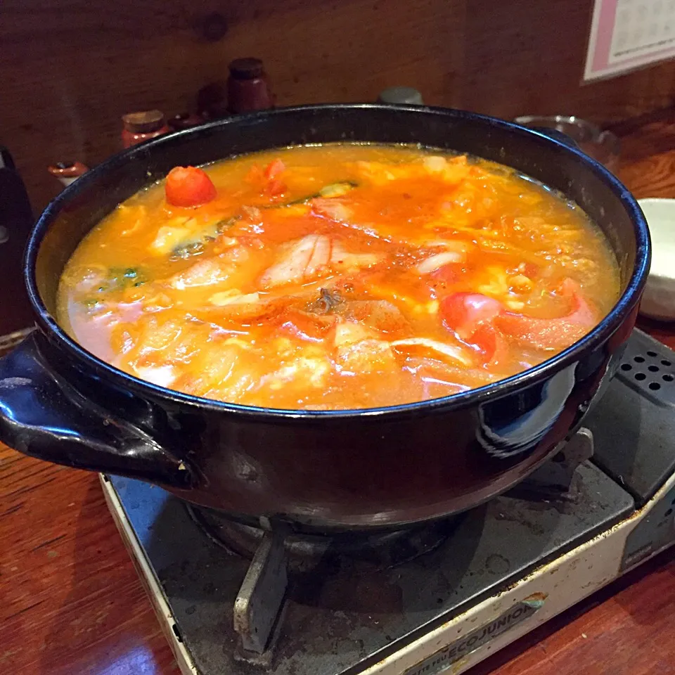 Snapdishの料理写真:トマト鍋🍲*\(^o^)/*|すかラインさん