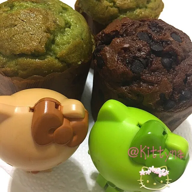 🍫 Chocolate chips ☘️Green tea cup cake😋👍|🎀Kittyna🌸さん