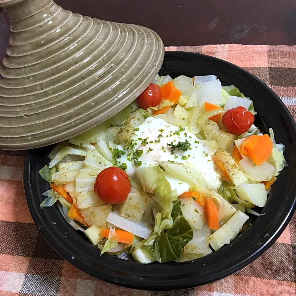 野菜の巣ごもり卵タジン|あさかさん