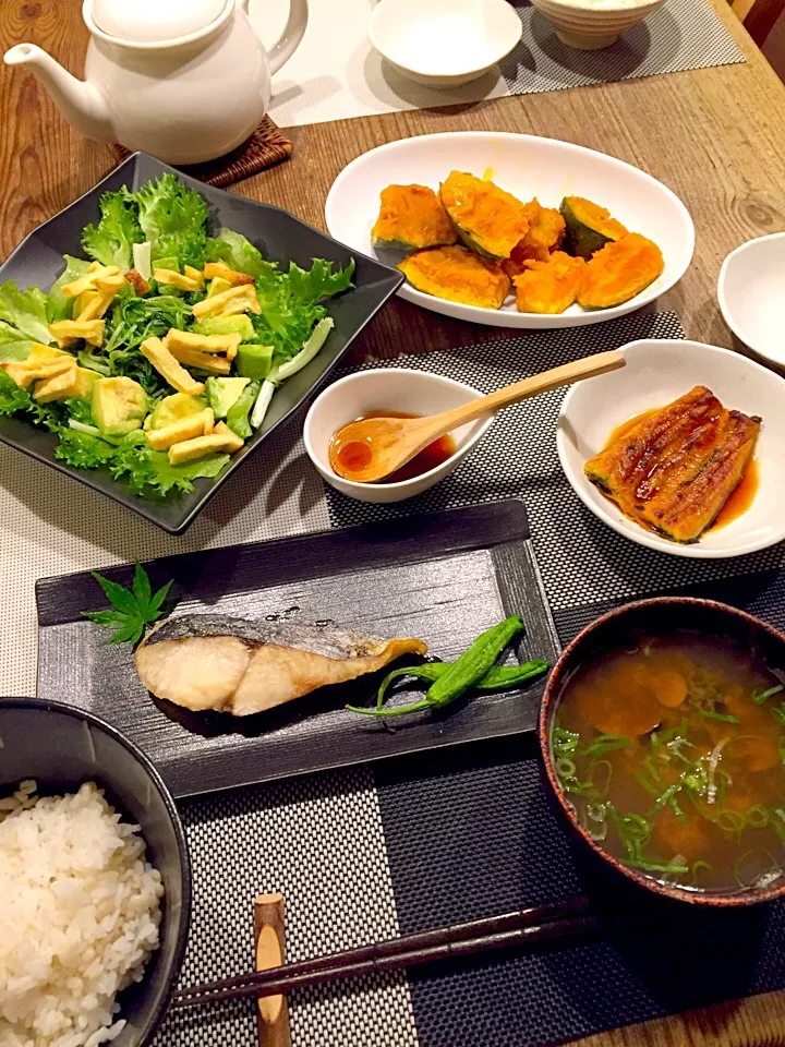 今日はヘルシー和食メニュー🍚🐟🎃|まみりんごさん