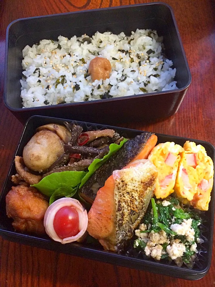 秋鮭弁当|二キィさん