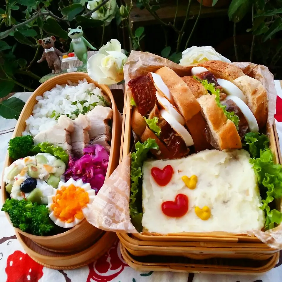 Snapdishの料理写真:旦那さんと私のお弁当♪|kyujaさん