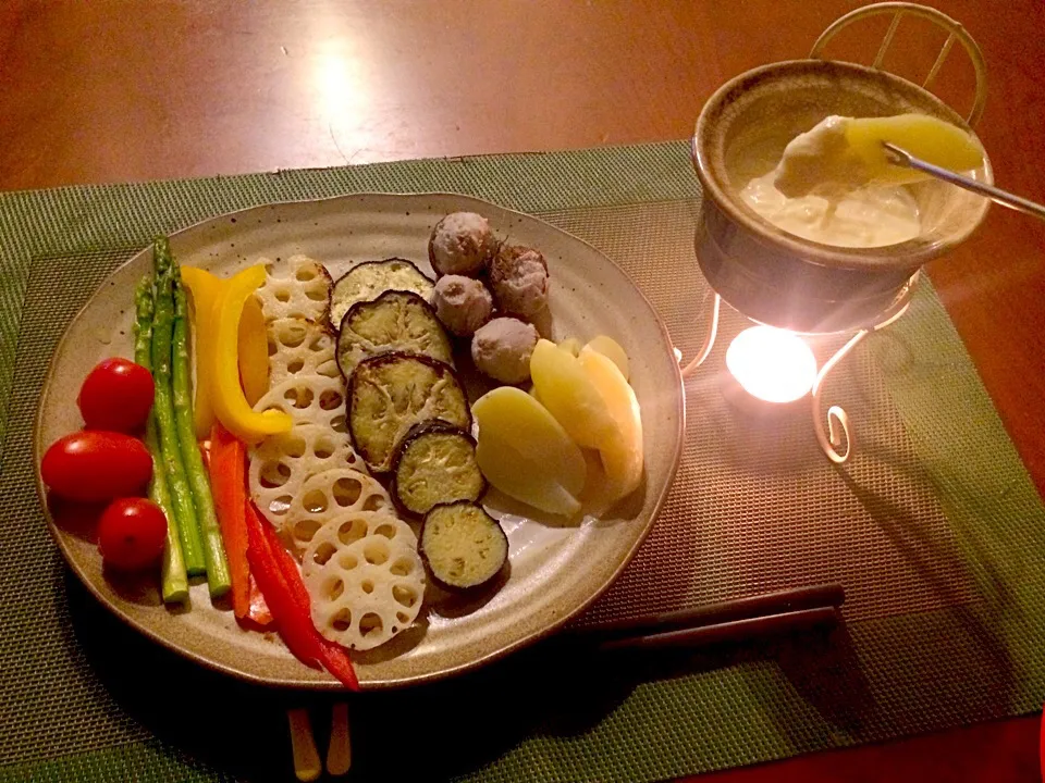 Wafu Tofu Cheese fondu♨️和風豆腐deﾁｰｽﾞﾌｫﾝﾃﾞｭ|🌈Ami🍻さん