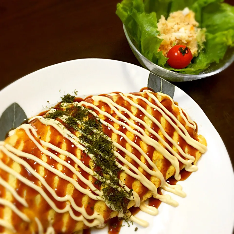 今日の夕飯♡
オムそばとポテトサラダ
次男と2人きり♡次男リクエスト♡|Emmarioさん