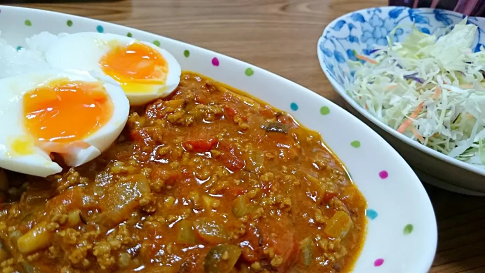 ・キノコとひき肉のカレー
・サラダ|ようかんさん