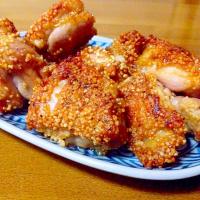 カリカリ〜チキンのあられ焼き✨